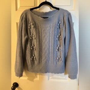 &merci Cozy Gray Women's Crew Neck Sweater Small